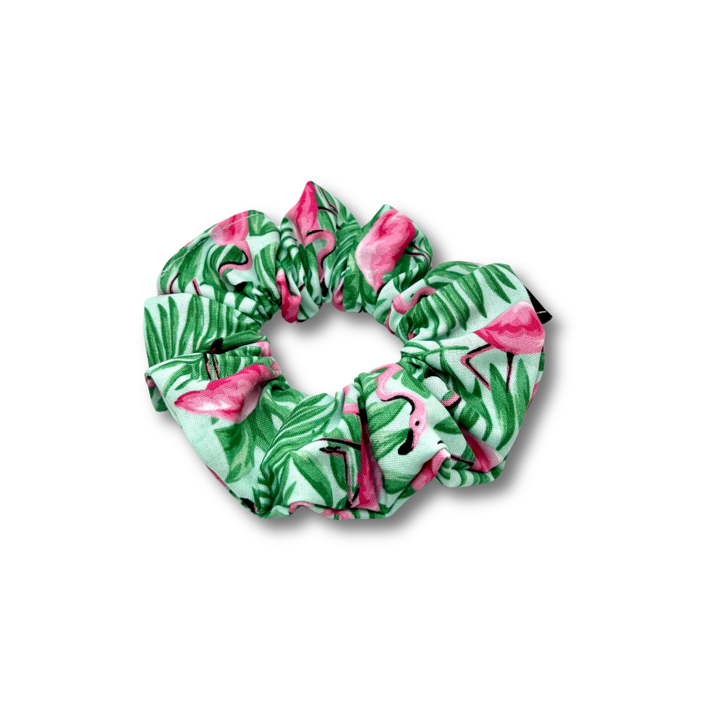 Mini Palm Leaf Flamingos Summer Scrunchie enchantedscrunch