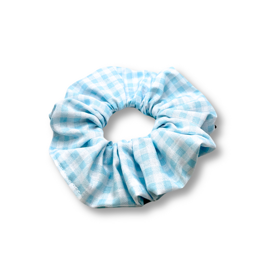 Blue Plaid Mini Scrunchie