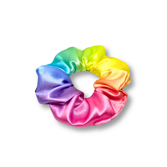 Rainbow Silk Mini Scrunchie
