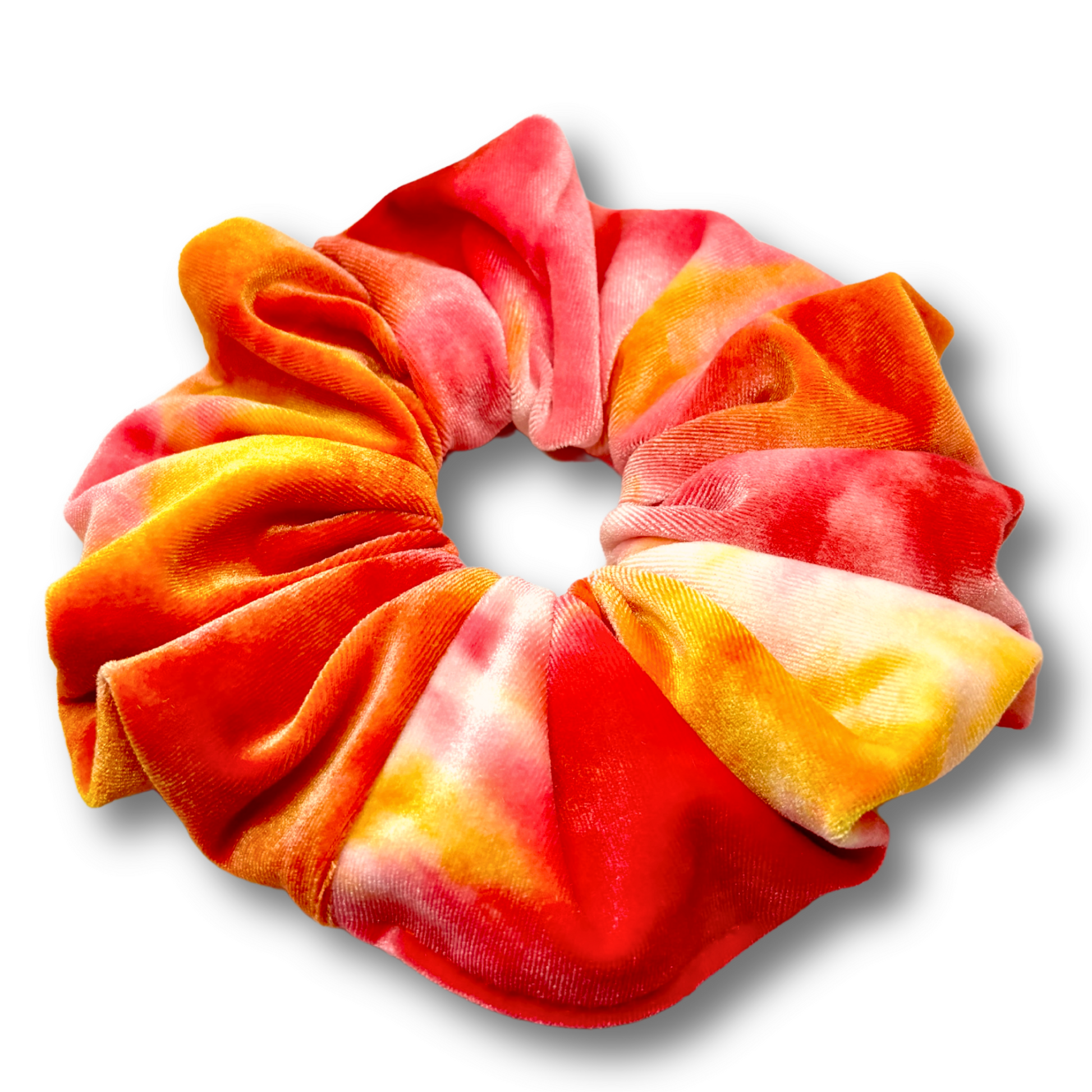 Sunset Tie Dye Velvet Summer Scrunchie enchantedscrunch