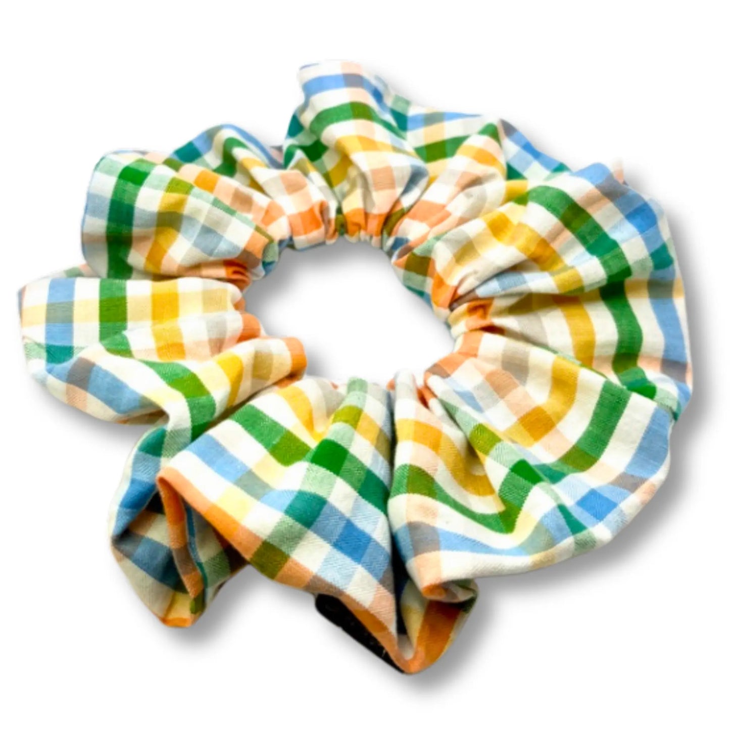 Blue & Orange Plaid Scrunchie Enchanted Scrunch