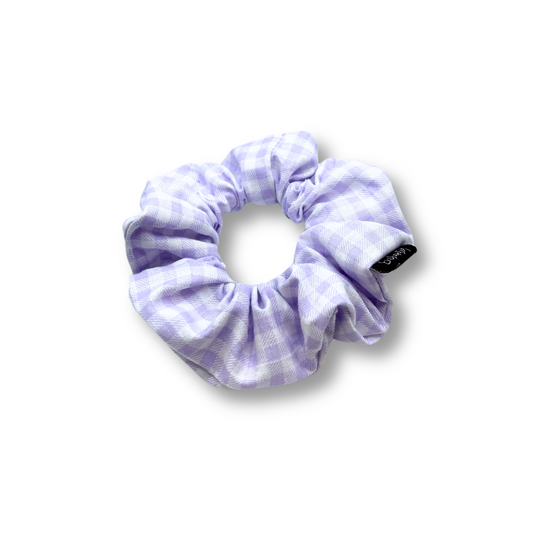 Lilac Plaid Mini Scrunchie