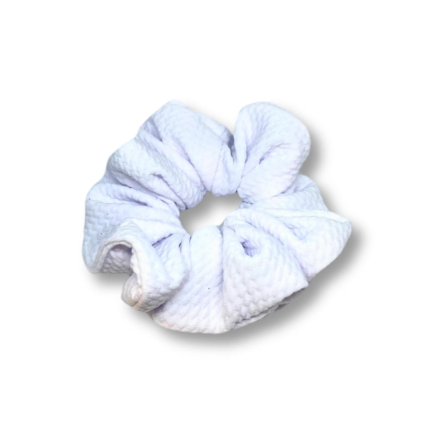 Mini White Bullet Scrunchie