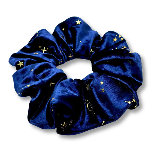 Celestial Star Navy Crushed Velvet Scrunchie Enchanted Scrunch