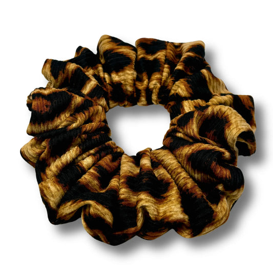 Brown Cheetah Ribbed Scrunchie Enchanted Scrunch