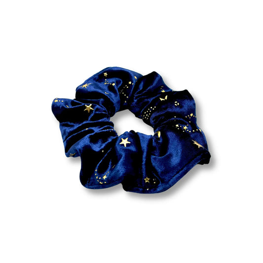 Mini Celestial Star Navy Crushed Velvet Scrunchie Enchanted Scrunch