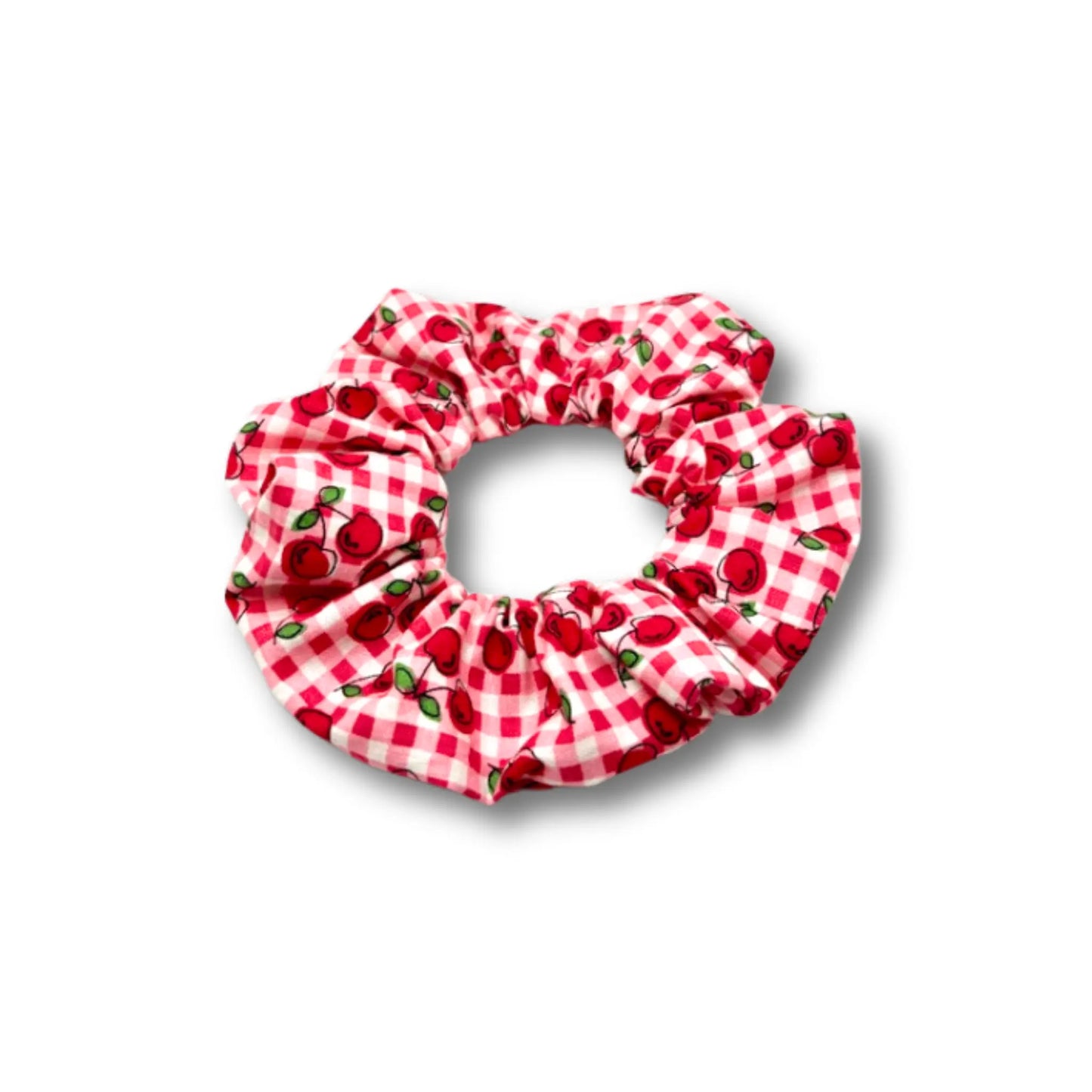 Mini Cherry Gingham Scrunchie enchantedscrunch