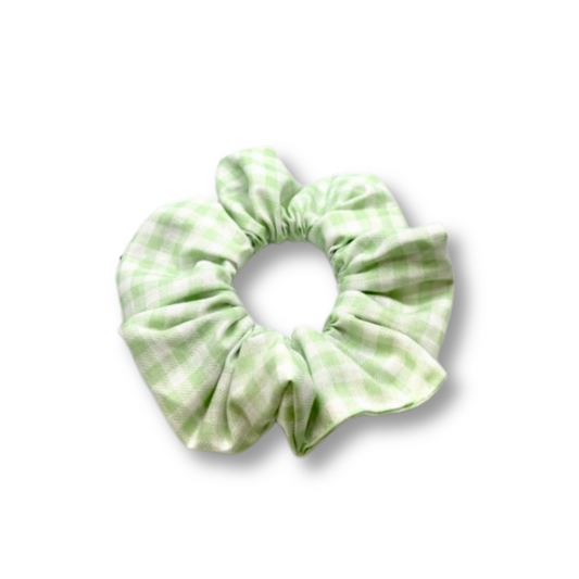 Mint Green Plaid Mini Scrunchie