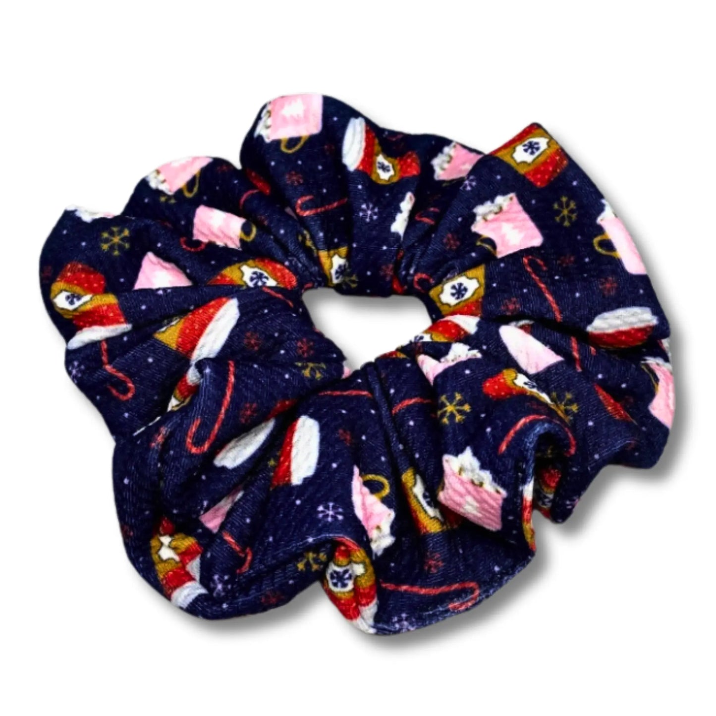 Blue Hot Chocolate Christmas Bullet Scrunchie Enchanted Scrunch