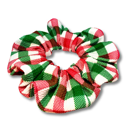 Square Plaid Christmas Bullet Scrunchie Enchanted Scrunch