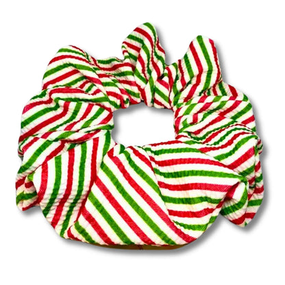 Striped Candy Cane Christmas Bullet Scrunchie Enchanted Scrunch