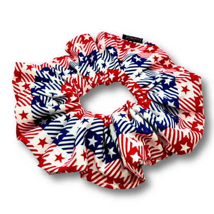 Gingham Stars 4th of July Scrunchie enchantedscrunch