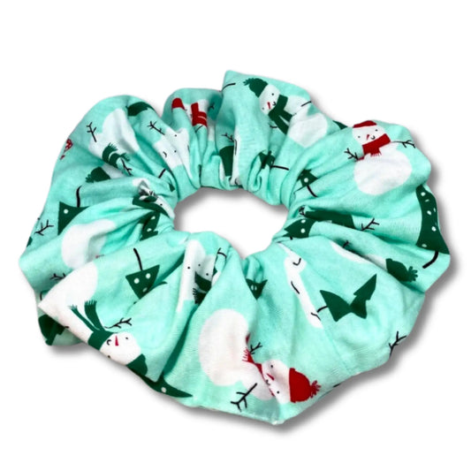 Snowman and Trees Christmas Scrunchie Enchanted Scrunch