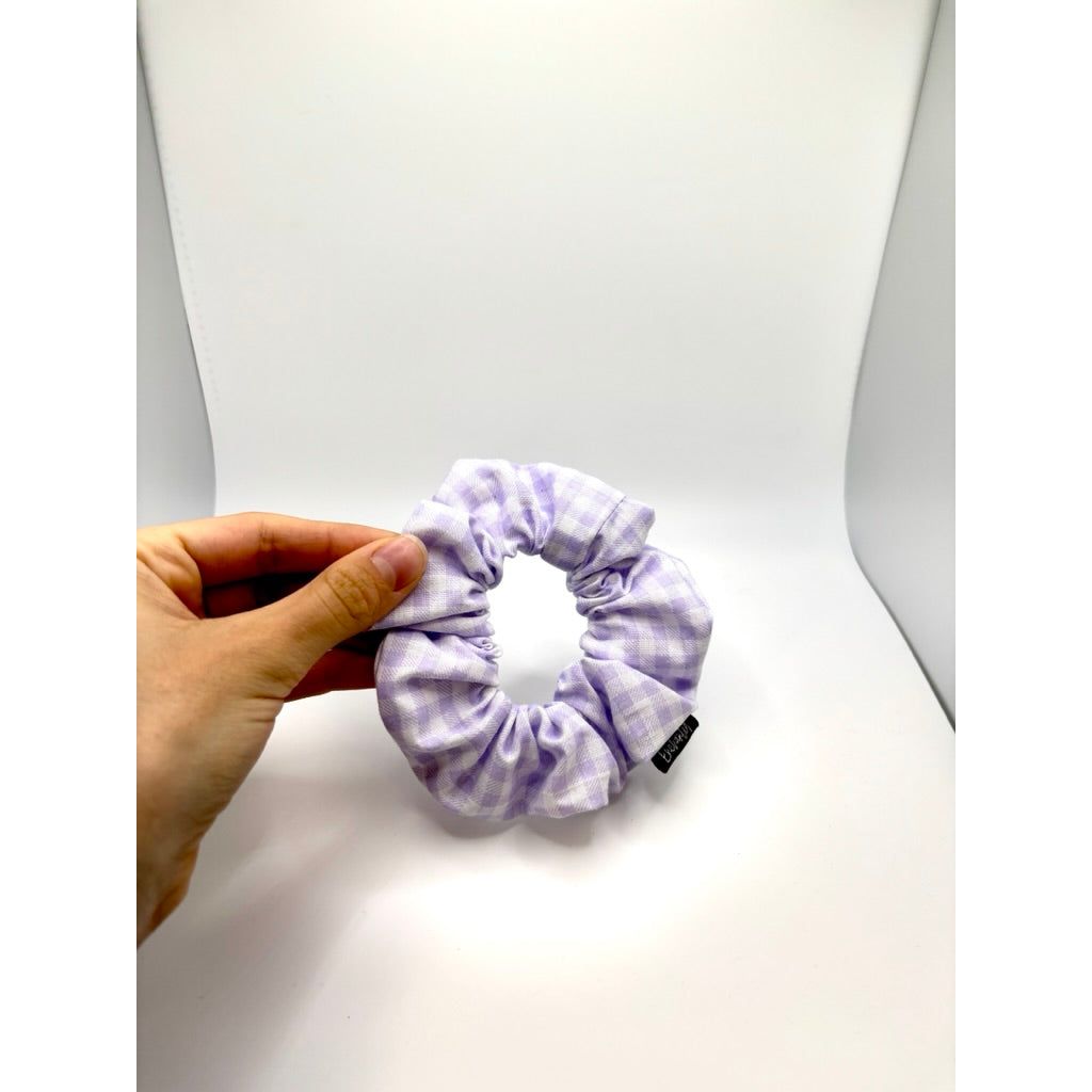 Mini Lilac Gingham Spring Scrunchie