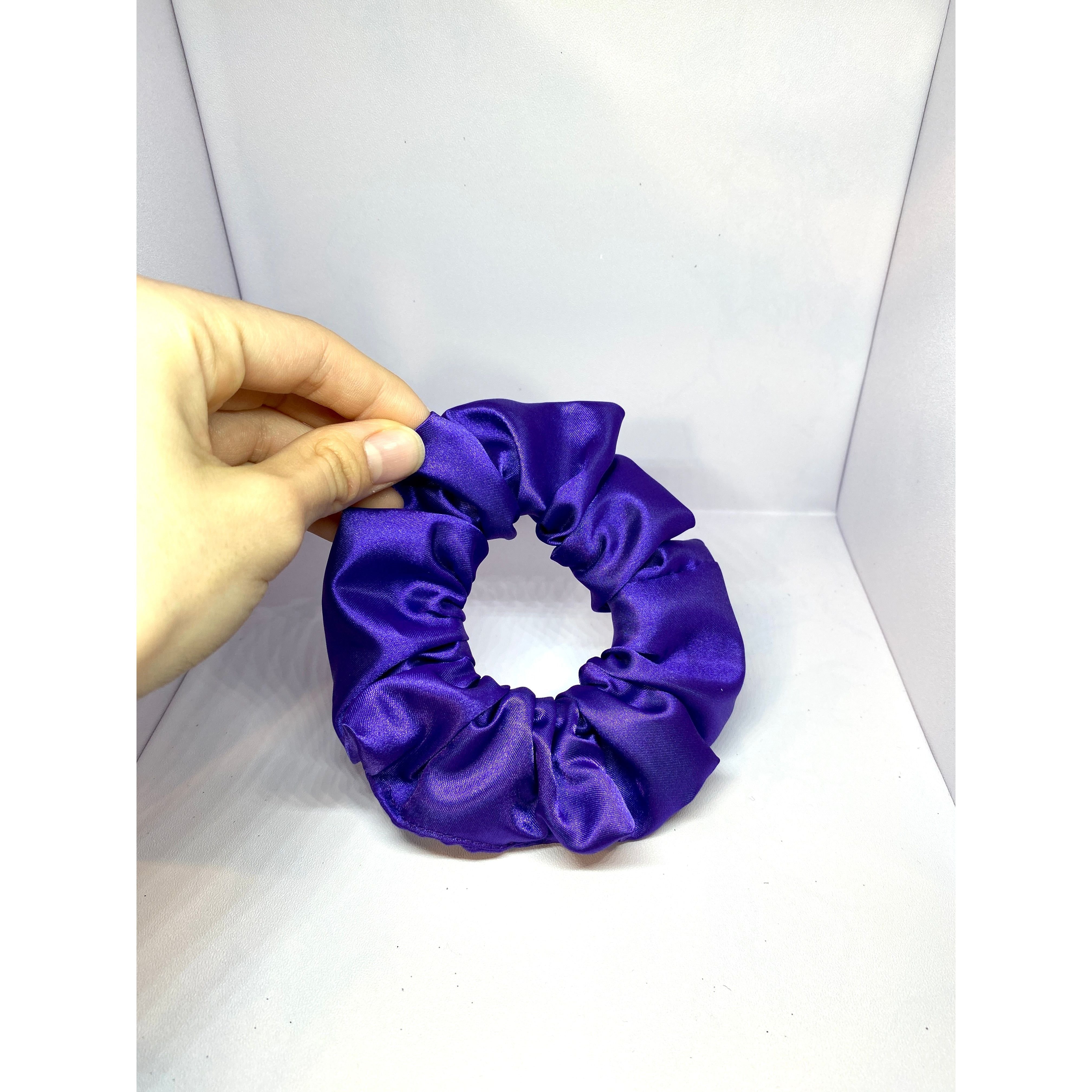 Mini Dark Purple Silk Scrunchie