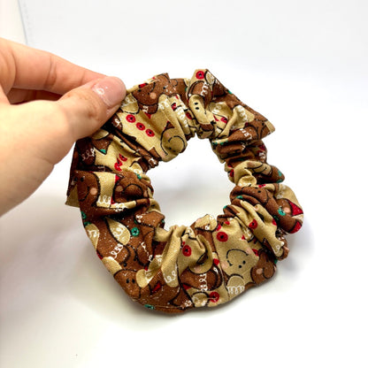 Mini Glitter Gingerbread Christmas Scrunchie