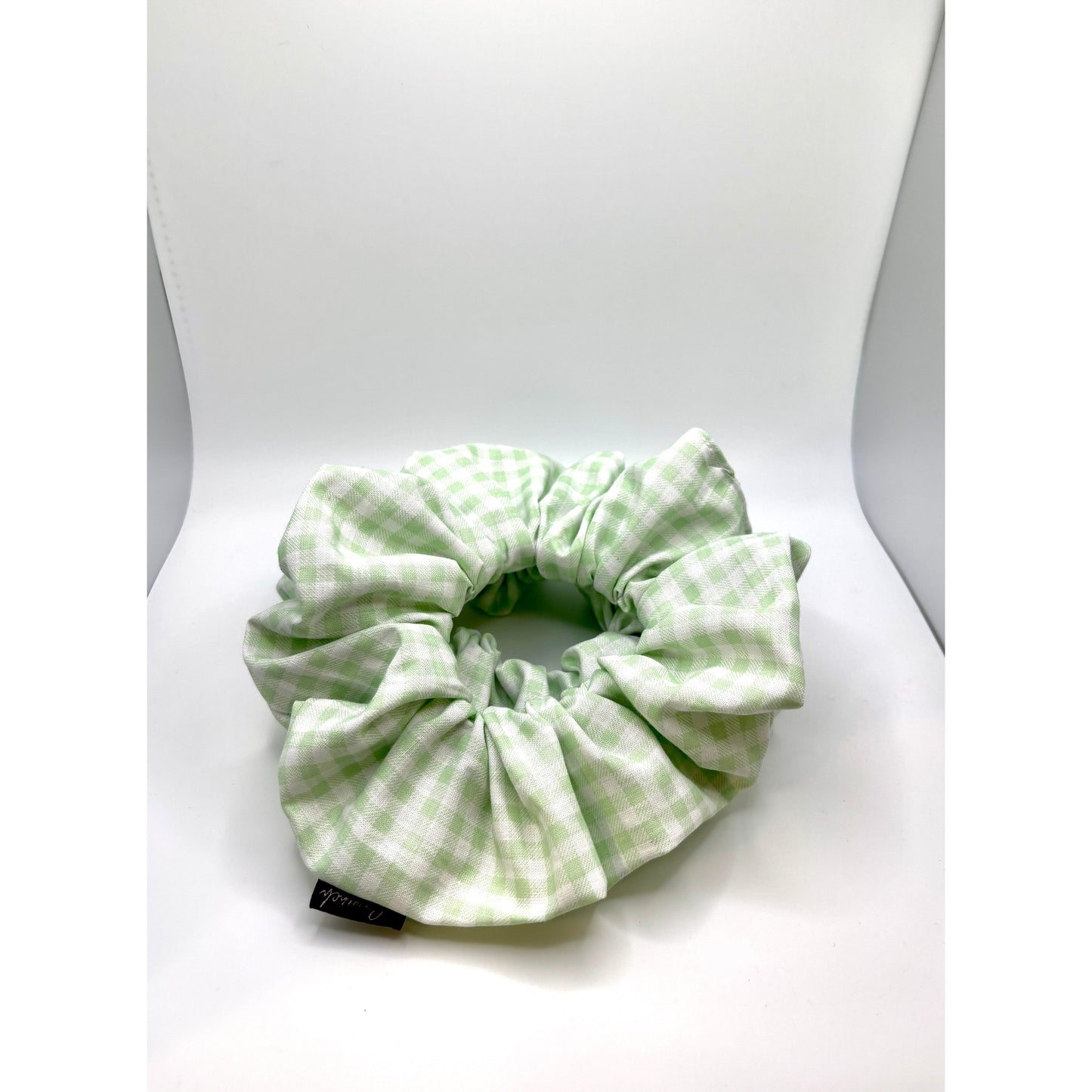 Mint Green Gingham Spring Scrunchie