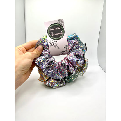 Holographic Tie Dye Mommy & Me Scrunchie Set