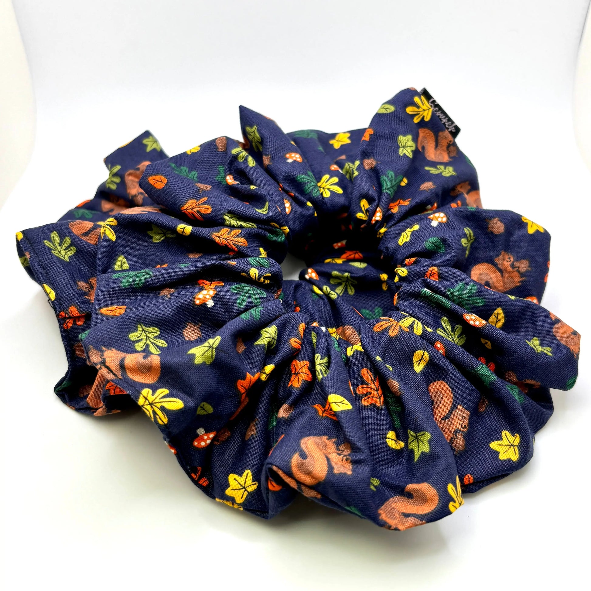 Fall Squirrels and Leaves Scrunchie Enchanted Scrunch