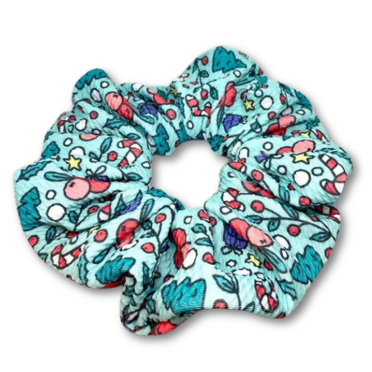 Teal Winter Wonderland Scrunchie