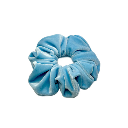 Mini Baby Blue Velvet Scrunchie