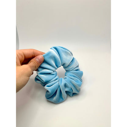 Mini Baby Blue Velvet Scrunchie