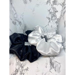Load image into Gallery viewer, Black and White Silk Set Scrunch
