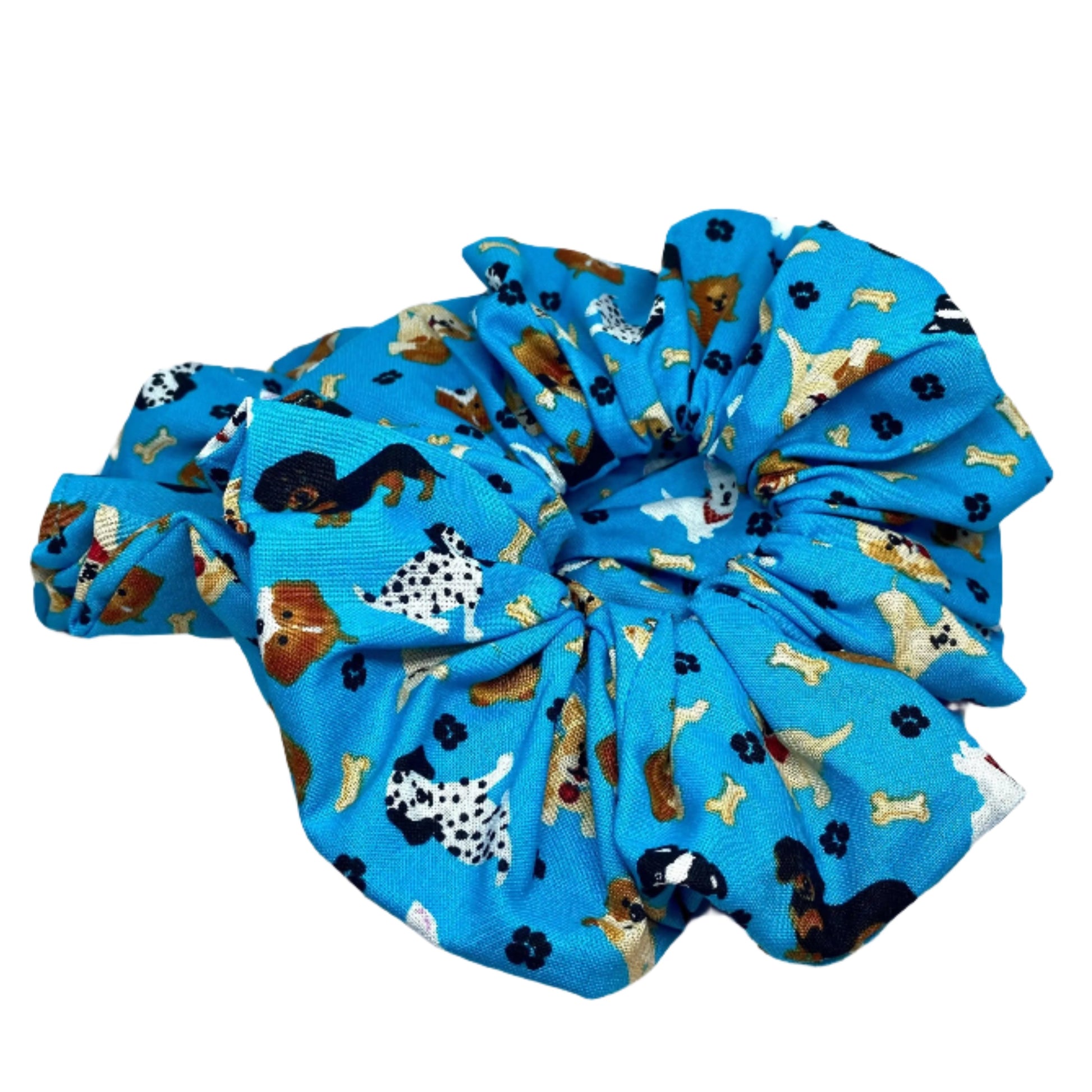 Blue Happy Dog Scrunchie enchantedscrunch