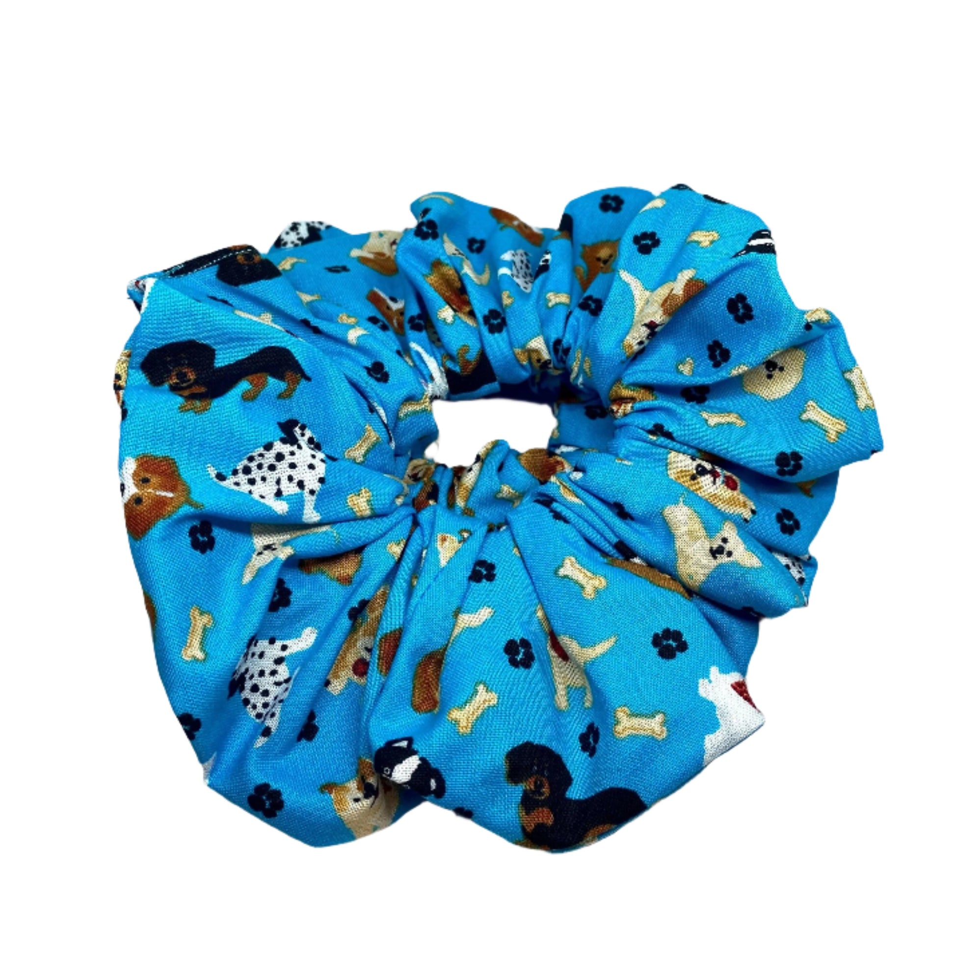 Blue Happy Dog Scrunchie enchantedscrunch