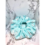 Load image into Gallery viewer, Light Blue Snowflake Winter Scrunchie
