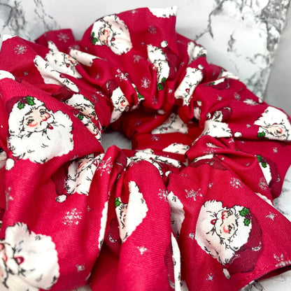 Red Santa Glitter Christmas Scrunchie Enchanted Scrunch