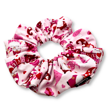 Pink Gnomes Valentine's Day Scrunchie