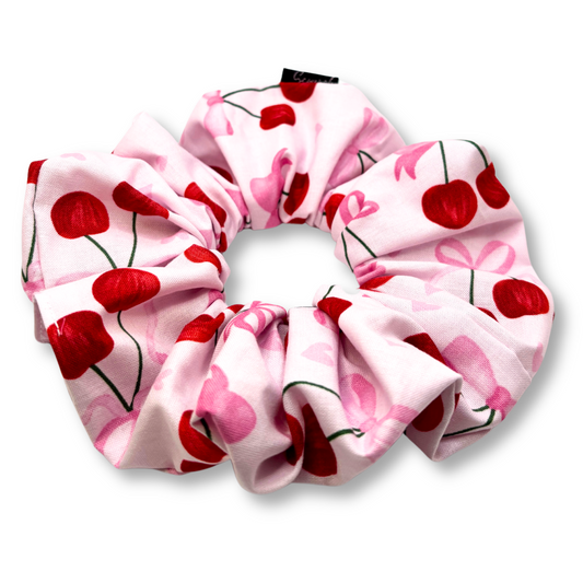 Cherry Bows Valentine's Day Scrunchie