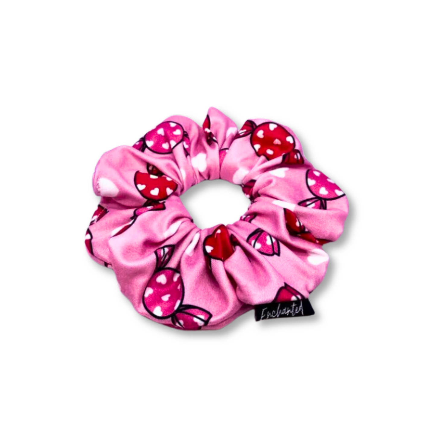 Mini Pink Candy Valentine's Day Scrunchie