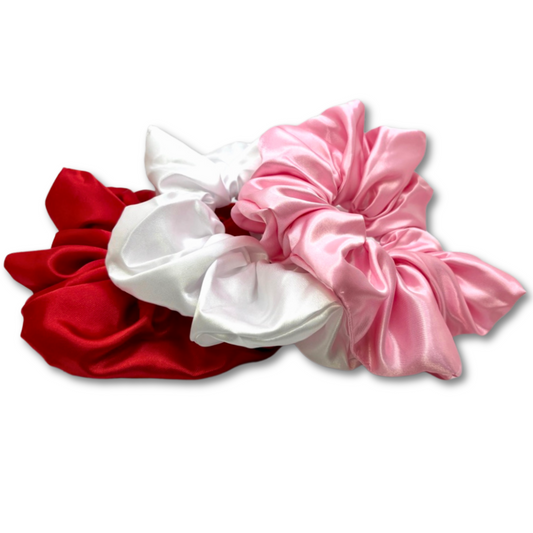 Valentine's Day Silk Scrunchie Trio