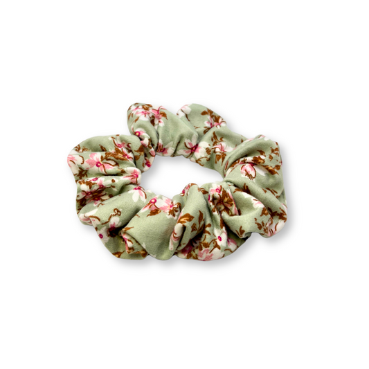 Mini Pink Floral Sage Scrunchie