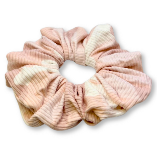 Light Pink Tie Dye Ribbed Scrunchie