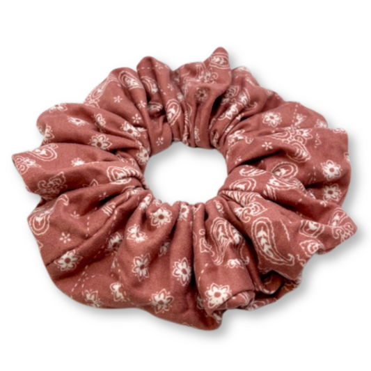 Dusty Rose Paisley Scrunchie