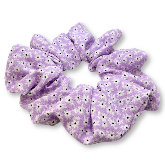 Purple Flower Summer Scrunchie