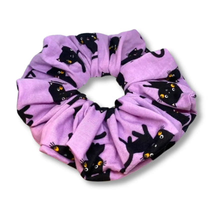 Purple Kitty Cat Halloween Scrunchie Enchanted Scrunch