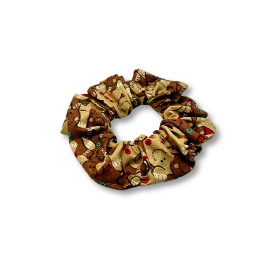 Mini Glitter Gingerbread Christmas Scrunchie