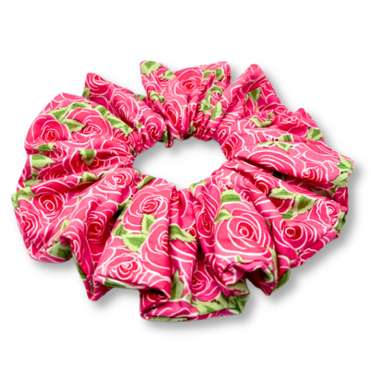 Pink Roses Valentine's Day Scrunchie