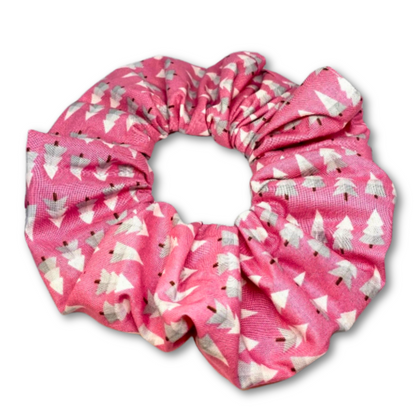 Pink Trees Christmas Scrunchie