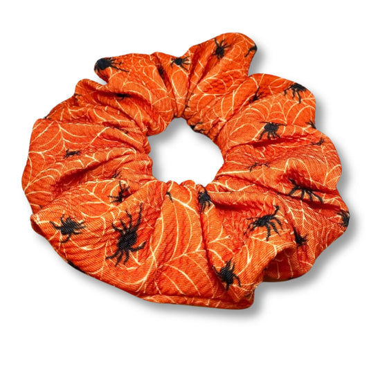 Orange Spiderweb Bullet Halloween Scrunchie Enchanted Scrunch