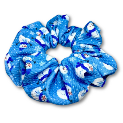 Snowflake Snowman Christmas Bullet Scrunchie