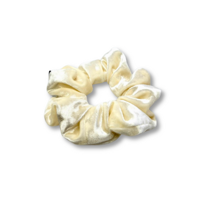 Mini Ivory Crushed Velvet Christmas Scrunchie