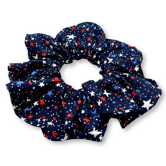 Navy Stars Patriotic Scrunchie