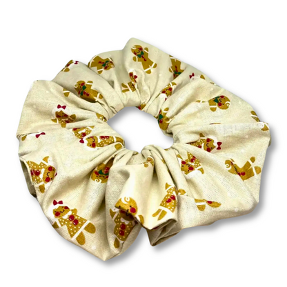 Beige Gingerbread Christmas Scrunchie