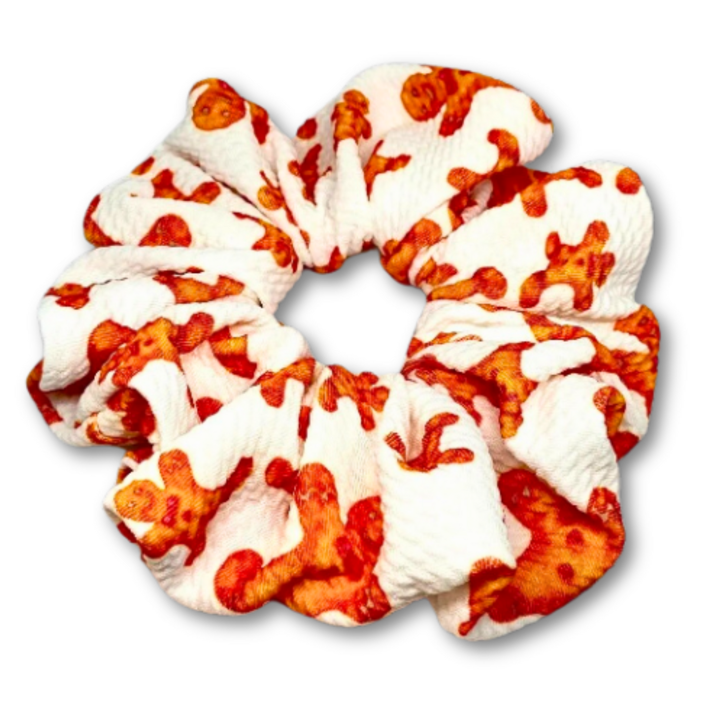 White Gingerbread Christmas Bullet Scrunchie