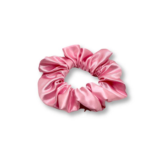 Mini Pink Silk Scrunchie